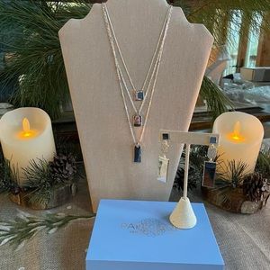 Premium Sparkle Box ~ Necklace Trio & Earrings (polished silver).  NWT
